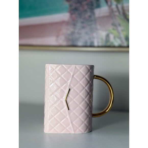 Pink Gold Handbag Purse Shaped Ceramic Textured Novelty Coffee Tea Mug Cup - Picture 2 of 8